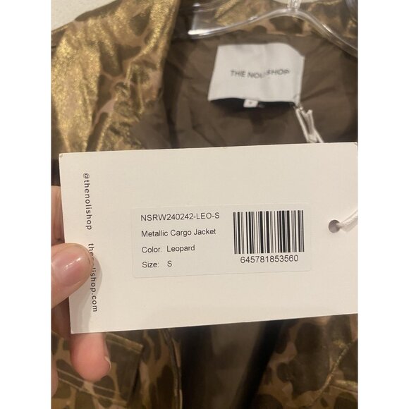 The Noli Shop Jacket Womens Small Leopard Metallic Cargo Animal Print NSRW240242 - Picture 4 of 5